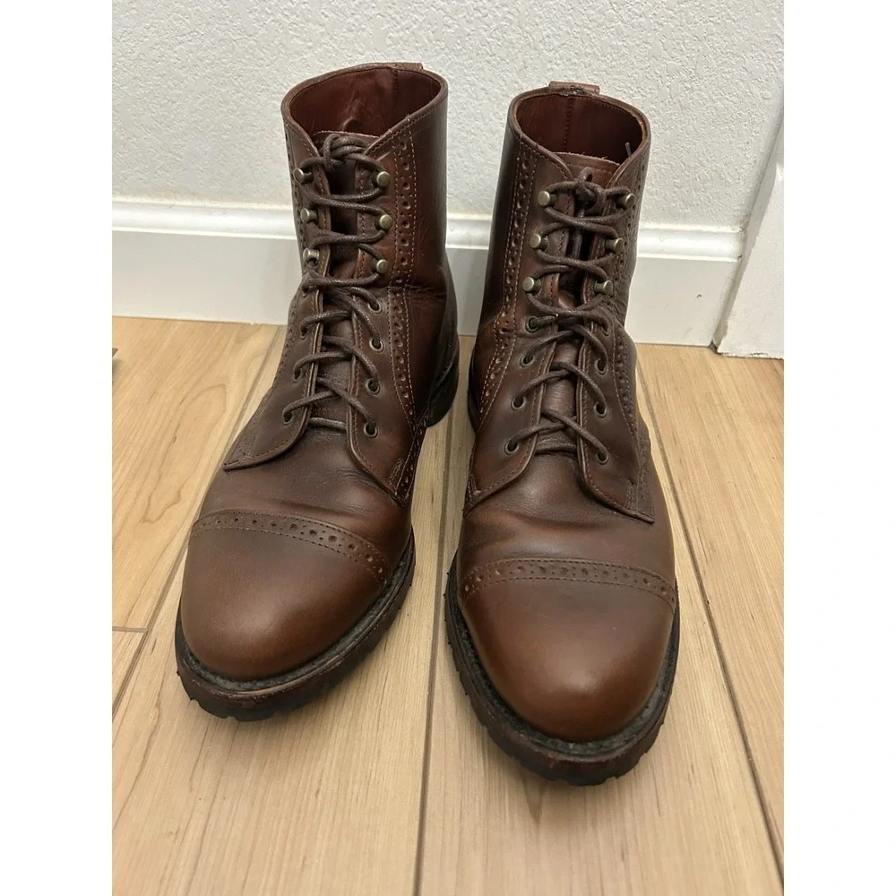 Allen Edmonds Bayfield Brown Leather Cap Toe Derby Boots 7891 Men's Size 9 B